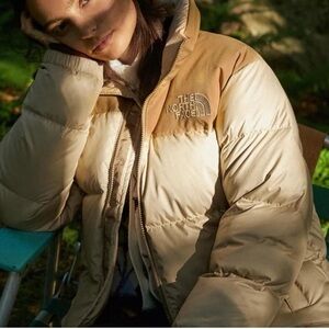The North Face Beige and Tan Puffer Jacket